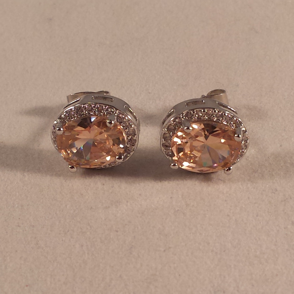Gem Treasures 2.97ctw Morganite & Zircon Fan Cluster Earrings